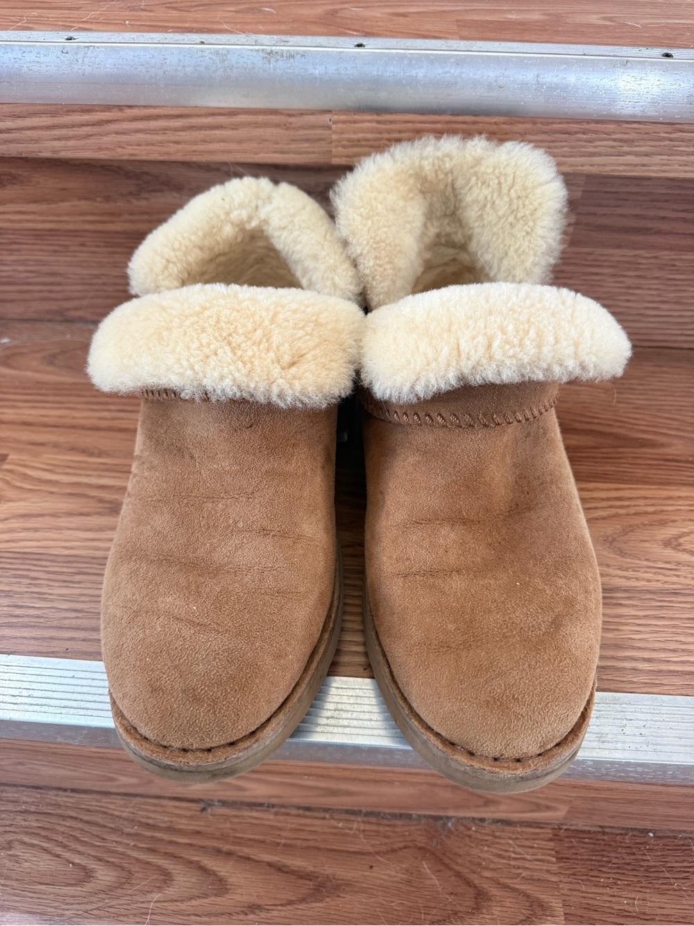 UGG Chestnut Suede shortie fold overs